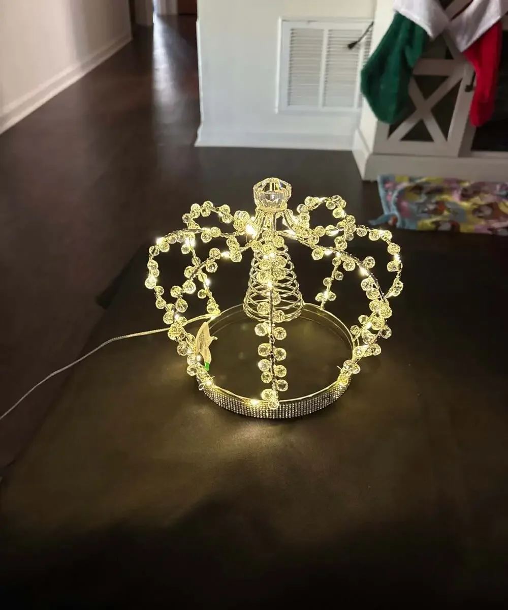 Jeweled Crown Christmas Tree‎ Topper with LED Lights